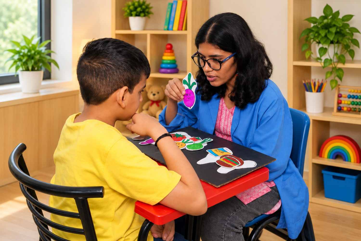 Children participating in personalised therapy sessions